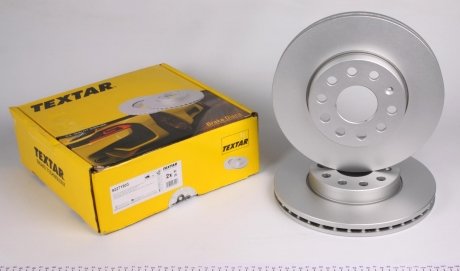 Тормозной диск передний левый/правый (без штифта крепления колеса) AUDI A3; SEAT LEON, LEON SC, LEON ST; SKODA OCTAVIA II, OCTAVIA III; Volkswagen GOLF ALLTRACK VII, GOLF SPORTSVAN VII 1.0-2.0D 02.04- TEXTAR 92271903 (фото 1)