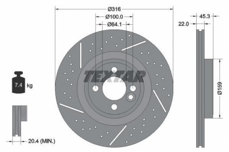 Гальмівний диск TEXTAR 92279105 (фото 1)