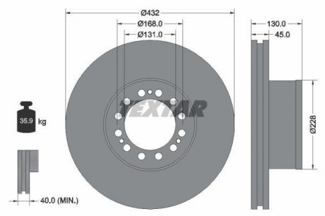 Гальмівний диск TEXTAR 93087200 (фото 1)