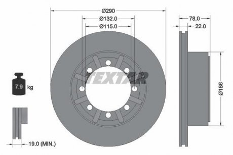 Гальмівний диск TEXTAR 93117600 (фото 1)