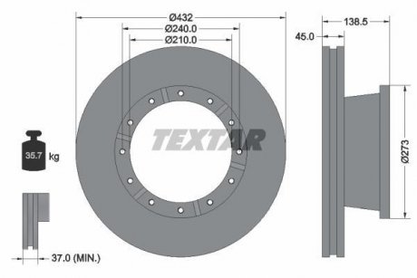 Тормозной диск TEXTAR 93142900