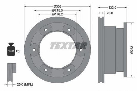 Тормозной диск TEXTAR 93177700