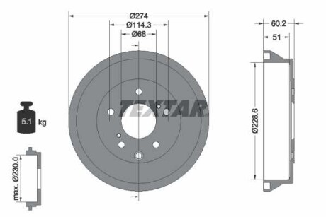 Фото автозапчасти задний тормозной барабан NISSAN JUKE 1.2/1.5D/1.6 06.10- TEXTAR 94047800