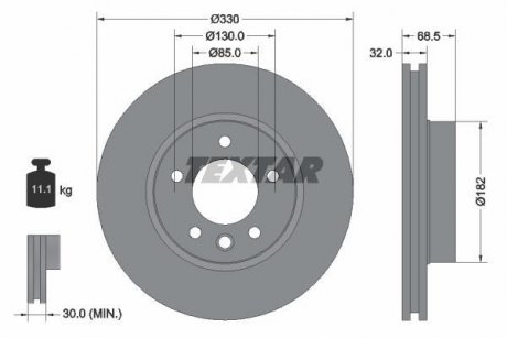 Гальмівний диск TEXTAR 982001216 (фото 1)
