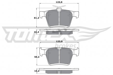 Фото автозапчастини гальмiвнi колодки дисковi TOMEX 1705 (фото 1)