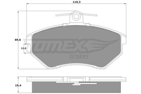 Фото автозапчастини колодки тормозные передние Audi A4 94-00/ VW Caddy 95-04/ Golf/Passat 88-02 TOMEX TX 10-11