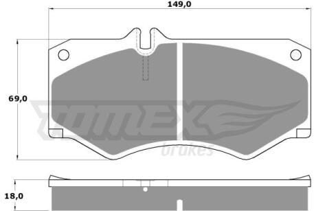 Фото автозапчасти колодки тормозные передние Mercedes Benz Bus W601/W602 77-96/ W460/W461 79-06/ W463 90-/ VW LT 75-96 TOMEX TX 10-20