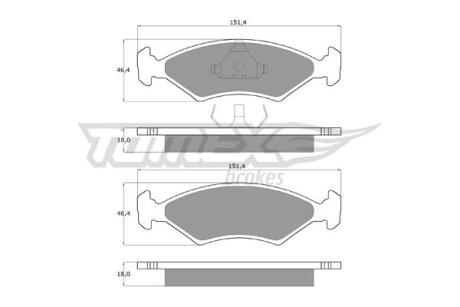 Фото автозапчасти колодки тормозные передние Ford Fiesta/Escort/Sierra 85-02/ Mazda 121 96-03 TOMEX TX 10-28