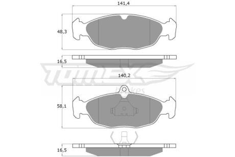 Фото автозапчасти колодки тормозные передние Opel Astra/Combo/Tigra/Vectra/Corsa 88-01/ Daewoo Lanos/Nexia 91-08 TOMEX TX 10-49