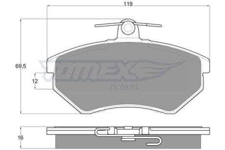 Фото автозапчасти колодки тормозные передние Audi 80 86-96/ VW Corrado/Golf /Passat/Polo 85-96 TOMEX TX 10-63