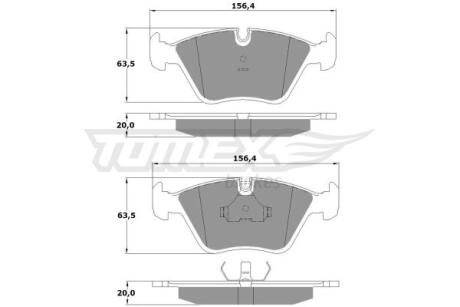 Фото автозапчастини колодки тормозные передние BMW 5 E34 84-96/ 7 E32 85-94/ Z3 E36 98-00 TOMEX TX 10-69 (фото 1)