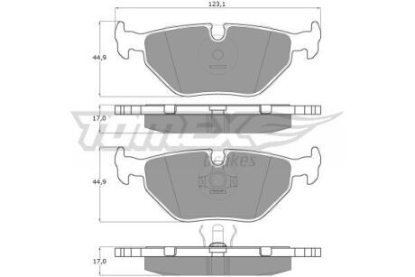 Фото автозапчасти колодки тормозные задние BMW 3 E30/E36 86-99/ 5 E34 87-96/ 7 E32 85-94/ Z1 88-91/ Z3 E36 97-03 TOMEX TX 10-70