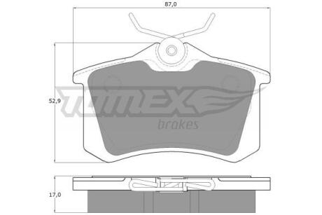 Фото автозапчасти колодки тормозные задние Audi A1 11-/ A2/A3/A4 96-06/ Citroen Berlingo 99-11/ Peugeot Partner 96-/ Skoda All models/ VW Caddy 04-15/ Golf/Jetta 89-/ Passat 96-05/ Polo 99-/ T-Cross 18- TOMEX TX 10-781