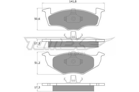 Фото автозапчастини колодки тормозные передние Skoda Fabia 99-14/ Roomster 07-15/ VW Polo 94-02 TOMEX TX 10-85