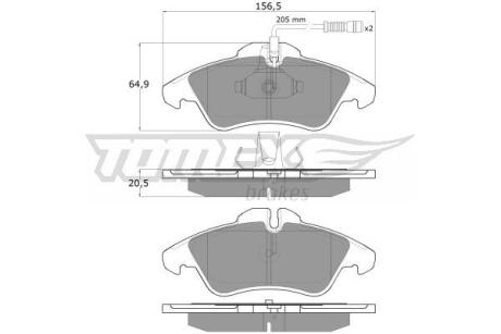 Фото автозапчасти колодки тормозные передние Mercedes Benz Sprinter W901-903 95-06/ W909 13-/ Vito W638 96-03/ VW LT 95-06 TOMEX TX 10-931