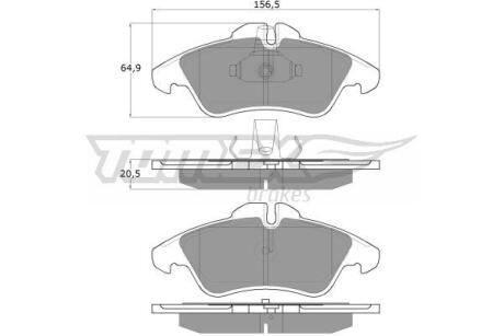 Фото автозапчасти колодки тормозные передние Mercedes Benz Sprinter W901-903 95-06/ W909 13-/ Vito W638 96-03/ VW LT 95-06 TOMEX TX 10-93