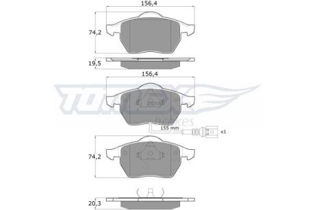 Фото автозапчасти колодки тормозные передние Audi A3 96-03/ Seat Leon/Toledo 99-06/ Škoda Octavia 96-10/ VW Bora/Golf 89-06 TOMEX TX 10-942