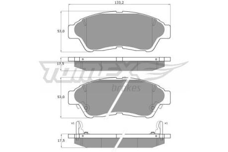 Фото автозапчасти колодки тормозные передние Toyota Celica 93-99/ Camry 91-96/ Carina E 92-97/ Corolla 91-01/ Rav 4 94-00 TOMEX TX 10-96 (фото 1)