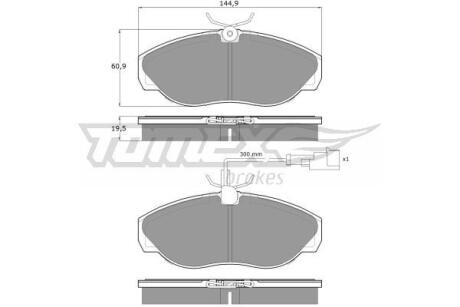 Фото автозапчасти колодки тормозные передние Fiat Ducato 94-02/ Citroen Jumper 94-02/ Peugeot Boxer 94-02 TOMEX TX 11-721