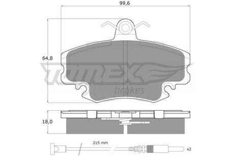 Фото автозапчасти колодки тормозные передние Renault Clio 91-/ Megane 95-03/ Logan 04-/ Sandero 08-/ Peugeot 205 83-00/ 309 85-93 TOMEX TX 11-78