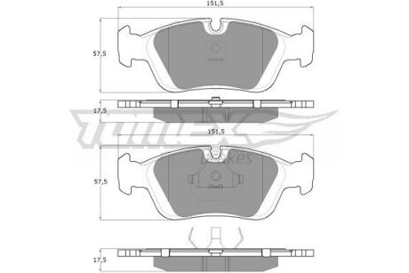 Фото автозапчасти колодки тормозные передние BMW 3 E36 97-00/ Z3 E36 95-00 TOMEX TX 12-05