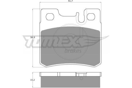 Фото автозапчастини колодки тормозные задние Mercedes Benz W124 85-93/ W201 82-93/ W202 93-00/ W210 95-03/ R129 89-04/ R170 96-04 TOMEX TX 12-33