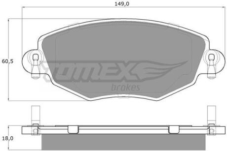 Фото автозапчасти колодки тормозные передние Ford Mondeo 00-07/ Jaguar X-Type 01-09 TOMEX TX 12-58 (фото 1)