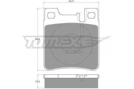 Фото автозапчастини колодки тормозные задние Mercedes Benz W140 91-98/ W202/203 93-11/ C208/C209 97-10/ W210 95-03/ W220 98-05/ R170/R171 96-11 TOMEX TX 12-73