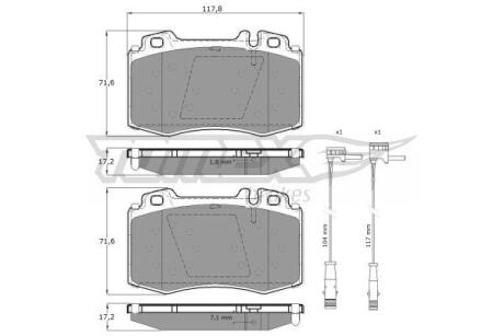 Фото автозапчастини колодки тормозные передние Mercedes Benz C209/C219 02-10/ W203 00-08/ W211 02-09/ W220 98-05/ R171/R230 04-12 TOMEX TX 12-811