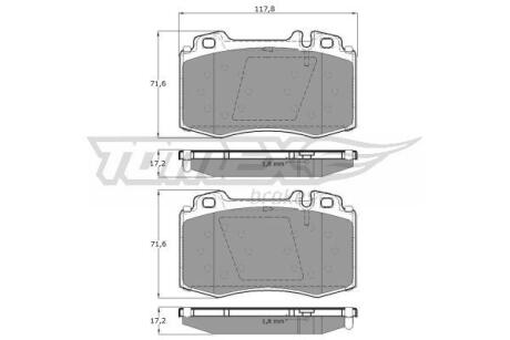 Фото автозапчастини колодки тормозные передние Mercedes Benz W163 98-05/ W220 98-05/ W221 05-13/ C215 99-06/ R129 89-04/ R230 01-12 TOMEX TX 12-81