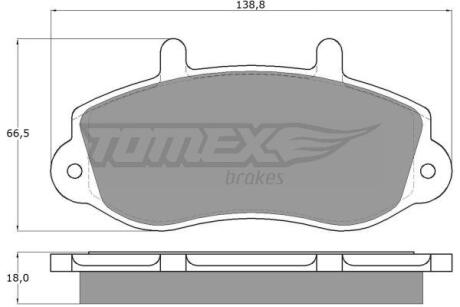 Фото автозапчасти колодки тормозные передние Opel Movano 98-10 / Renault Master 98-10 TOMEX TX 13-01