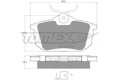 Фото автозапчастини колодки тормозные задние Mitsubishi Carisma 95-06/ Colt 04-12/ Space Star 98-04/ Smart ForFour 04-06/ Volvo S40/V40 95-04 TOMEX TX 13-07