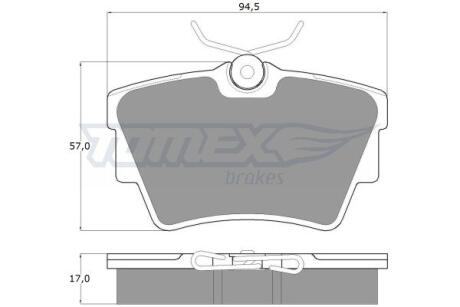 Фото автозапчасти колодки тормозные задние Fiat Talento 16-/ Renault Trafic 01-/ Opel Vivaro 01-19 TOMEX TX 13-09