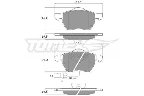 Фото автозапчасти колодки тормозные передние Audi A4/A6 94-11/ Skoda Superb 01-08/ VW Passat 96-05 TOMEX TX 13-13