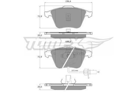 Фото автозапчасти колодки тормозные передние Audi A6 C5 01-05 TOMEX TX 13-14