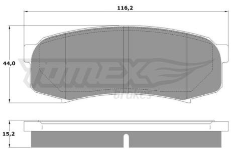 Фото автозапчасти колодки тормозные задние Lexus GX 01-/ Mitsubishi Pajero 06-/ Toyota 4 Runner 02-/ FJ Cruiser 05-18/ Land Cruiser 84-/ Sequoia 04-07 TOMEX TX 13-83