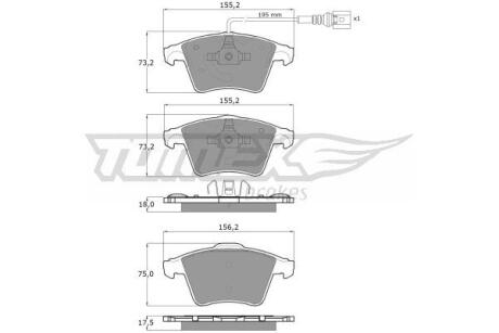 Фото автозапчасти колодки тормозные передние VW T5 03-15/ T6 15- TOMEX TX 13-931