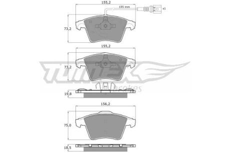 Фото автозапчасти колодки тормозные передние VW T5 03-15/ T6 15- TOMEX TX 13-93