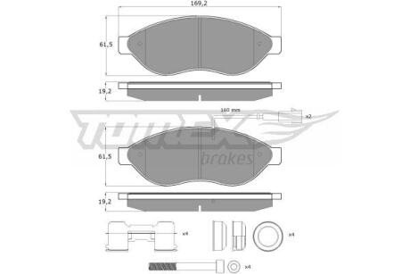 Фото автозапчасти колодки тормозные передние Citroen Jumper 06-23/ Peugeot Boxer 06-23/ Fiat Ducato 06-/ Opel Movano 21-23 TOMEX TX 14-39