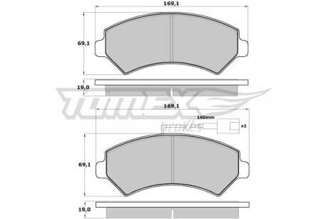 Фото автозапчасти колодки тормозные передние Citroen Jumper 06-/ Fiat Ducato 06-/ Opel Movano 21-/ Peugeot Boxer 06- TOMEX TX 14-40