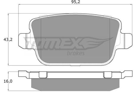 Фото автозапчасти колодки тормозные задние Ford Focus 05-12/ Galaxy 06-15/ Kuga 08-12/ Mondeo/S-Max 06-15/ Land Rover Freelander 06-14/ Volvo S80/V70/XC70 06-16 TOMEX TX 14-48 (фото 1)