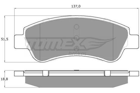 Фото автозапчасти колодки тормозные передние Citroen Berlingo 96-11/ C2/C3/C4 03-/ Peugeot 206/207/208/307 96-/ Partner 99-15/ Opel Corsa F 19-/ Crossland 17- TOMEX TX 14-64