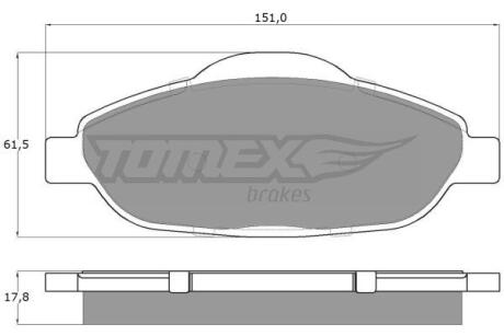 Фото автозапчастини колодки тормозные передние Peugeot 308/3008 07-17 TOMEX TX 14-66