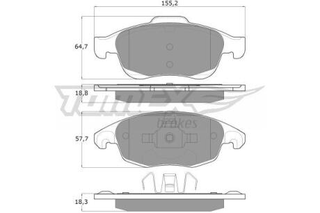 Фото автозапчасти колодки тормозные передние Citroen Berlingo 08-/ Peugeot Partner 05-/ 5008 09-17 TOMEX TX 14-84