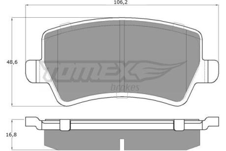 Фото автозапчасти колодки тормозные задние Ford Galaxy 06-15/ S-MAX 06-14/ Land Rover Freelander 06-14/ Range Rover Evoque 11-19/ Volvo S60/S80 06-18/ V60/V70 07-18/ XC60/XC70 07-17 TOMEX TX 14-85