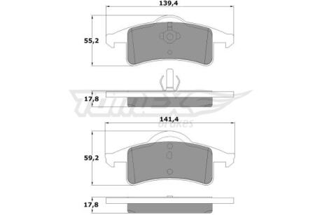 Фото автозапчасти колодки тормозные задние Jeep Cherokee/Grand Cherokee 90-05 TOMEX TX 14-90