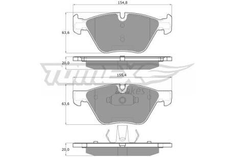 Фото автозапчасти колодки тормозные передние BMW 3 E90/E91/E92 04-13/ X1 E84 09-15/ Z4 E89 09-16 TOMEX TX 15-09