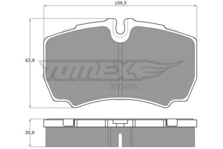 Фото автозапчасти колодки тормозные задние Ford Transit 06-14/ Iveco Daily 99- TOMEX TX 15-11