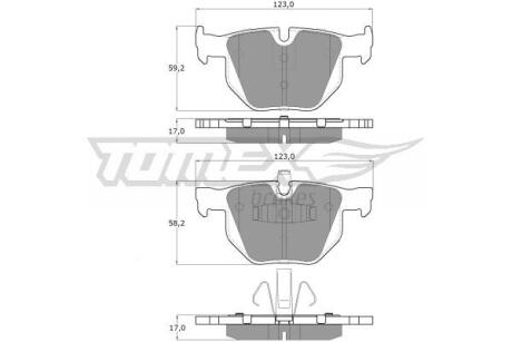 Фото автозапчасти колодки тормозные задние BMW 3 E90/E91/E92 04-13/ X1 E84 09-11 TOMEX TX 15-14