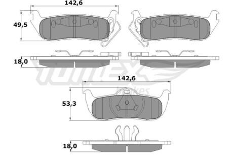 Фото автозапчасти колодки тормозные задние Jeep Commander 05-10/ Grand Cherokee 04-11 TOMEX TX 15-48